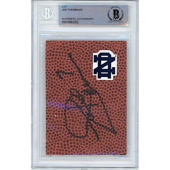 Joe Theismann Autographed Football Cut Notre Dame Fighting Irish Beckett Slab ND - Picture 2 of 5